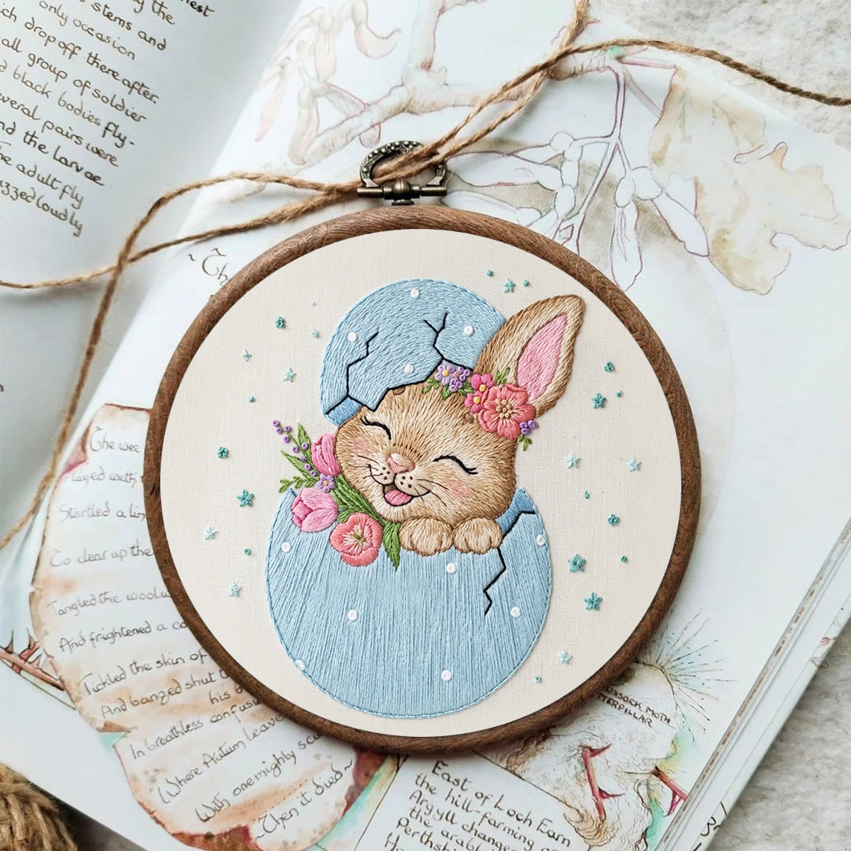 Rubbyoo Embroidery Kit - Easter Bunny | Embroidery Rabbit Pattern | Diy Spring Decoration - image 3