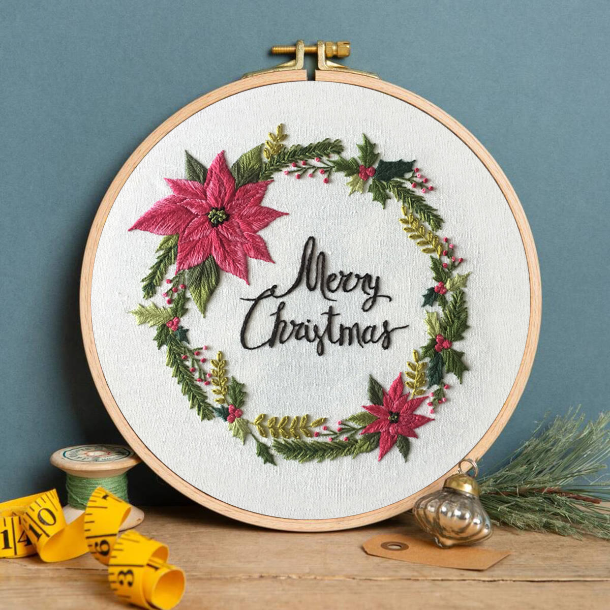 Rubbyoo Embroidery Kit -Merry Christmas Wreath  - image 3