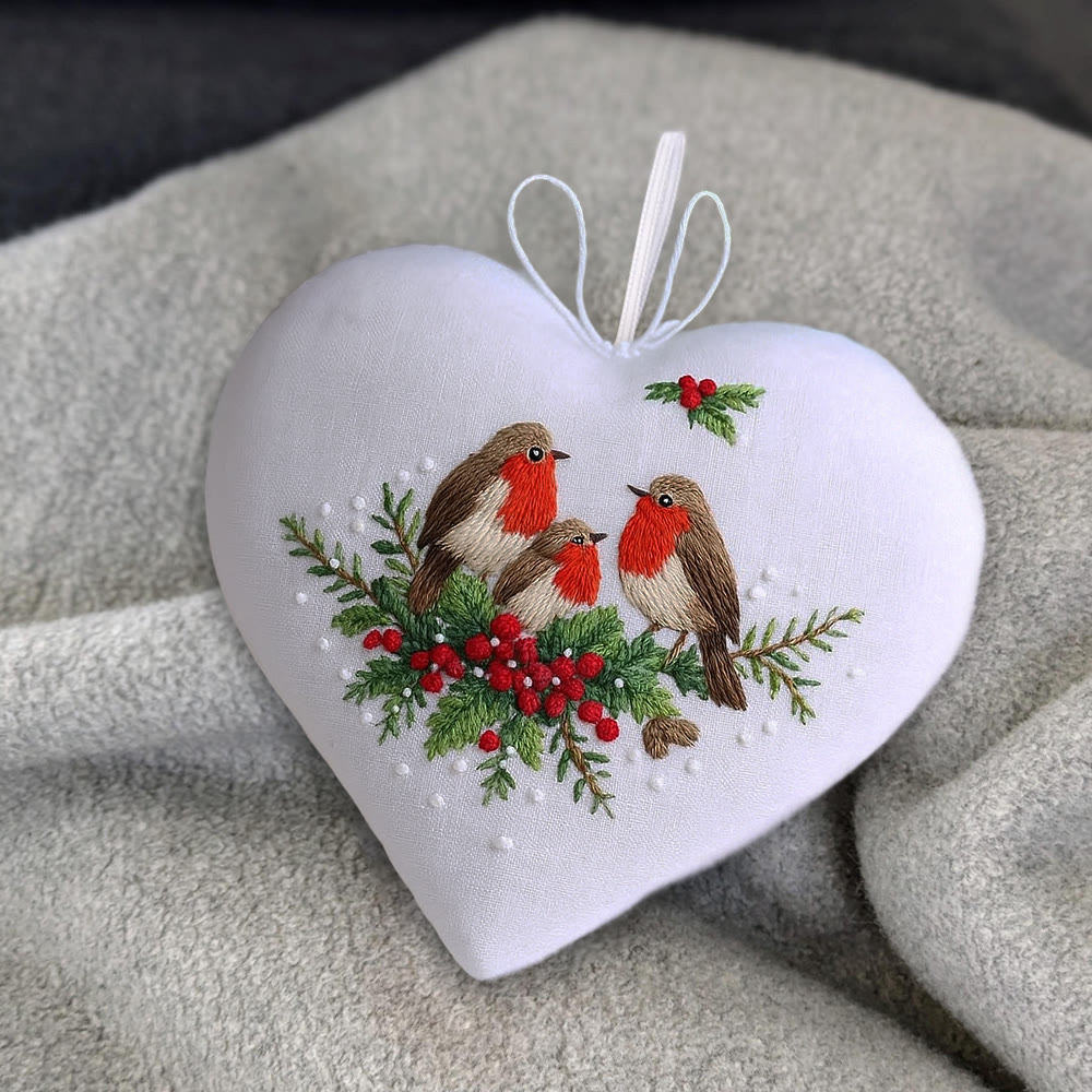 Rubbyoo Heart Embroidery Kit - Bird Family | Christmas Bird Art | Perfect For Bird Lovers - image 5