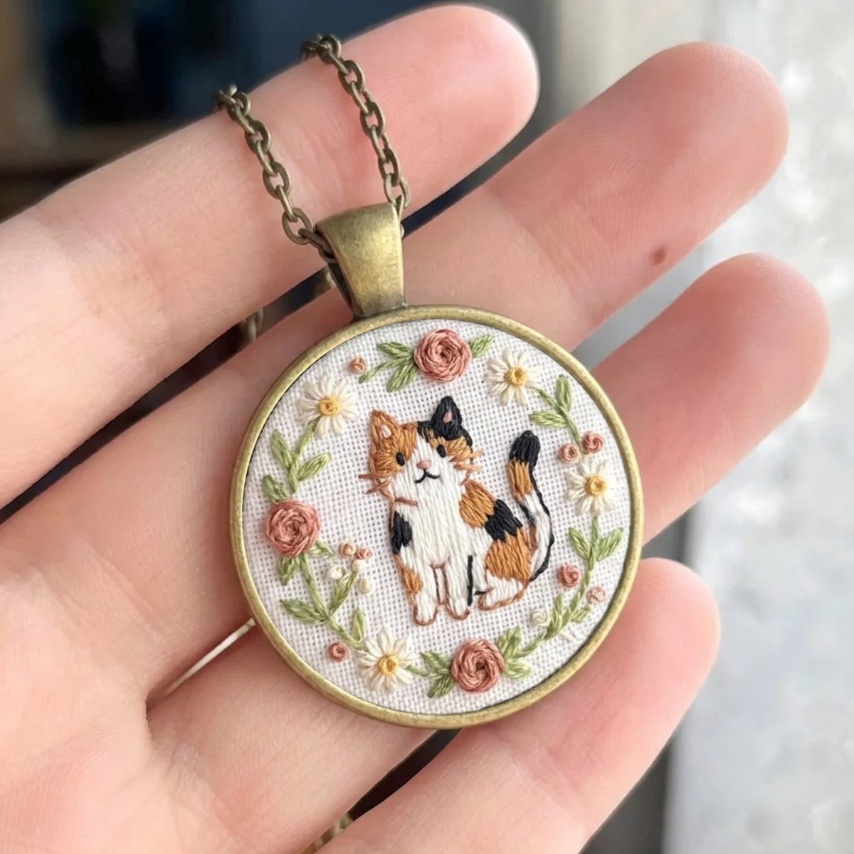 Rubbyoo Embroidery Accessories Kit - Calico Cat | Cute Gift For Her | Diy Purse Charm - image 10
