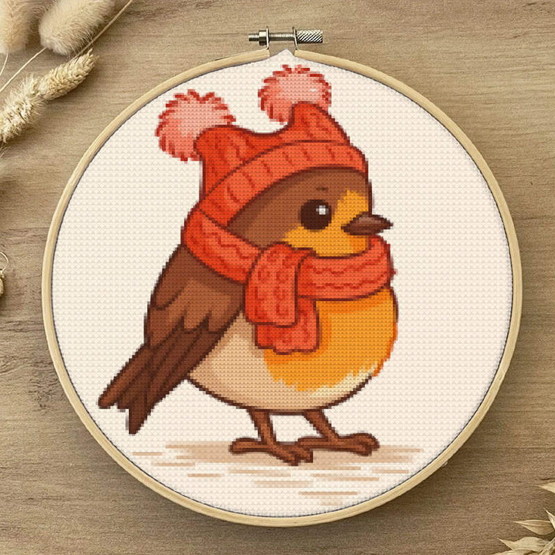  Cross Stitch Kit - Winter Bird | Adorable Animal Craft | Diy Handmade Needlework - image 5