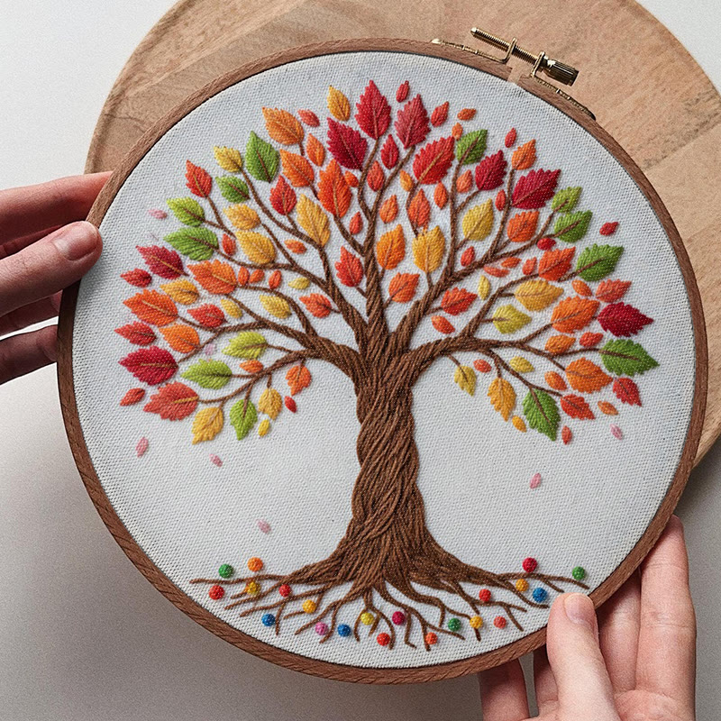 Rubbyoo Embroidery Kit - Vibrant Trees | Beginner Handmade Art | Perfect Home Decor - image 8