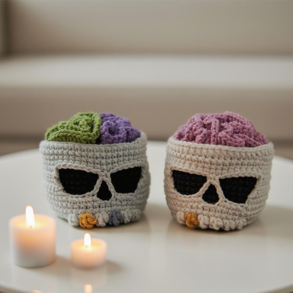Diy Handmade Skull Coaster Crochet Kit - Easy Needle Work | Creative Home Decoration  - image 5