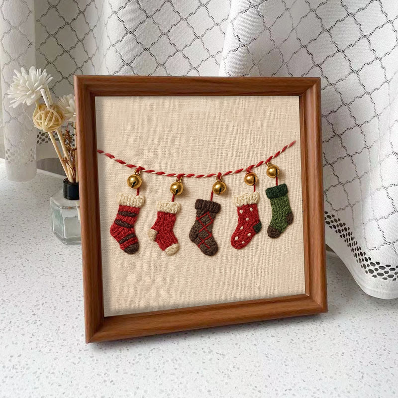 Rubbyoo Embroidery Kit - Christmas Socks | Holiday Decorative Craft | Diy Handmade Needlework - Embroidery Kit Plus An Extra Frame - image 9