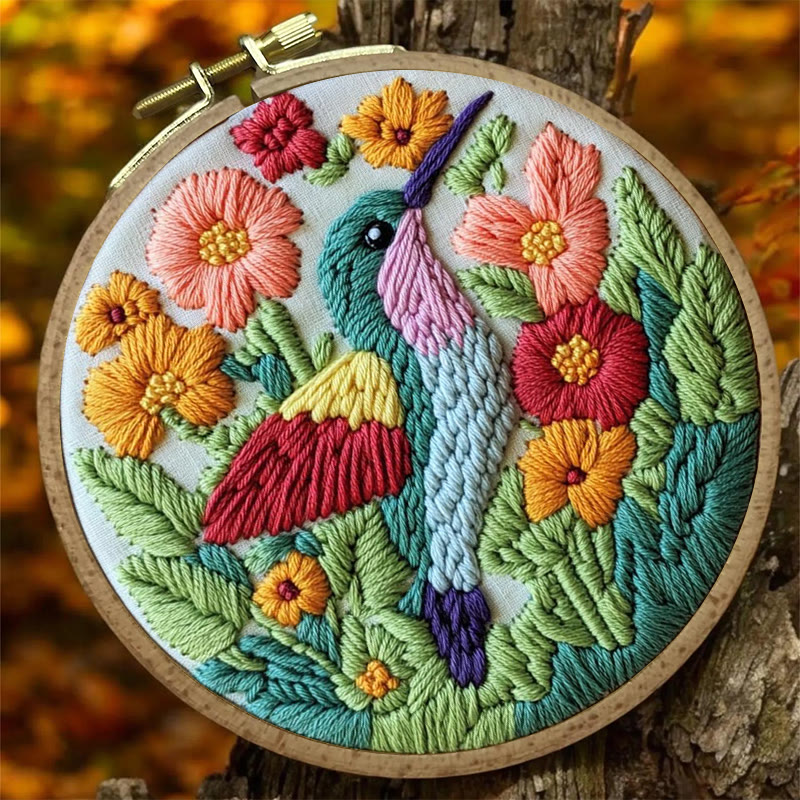 Hummingbird Punch Needle Kit - Beautiful Floral Craft | Diy Art For Bird Lovers - image 8