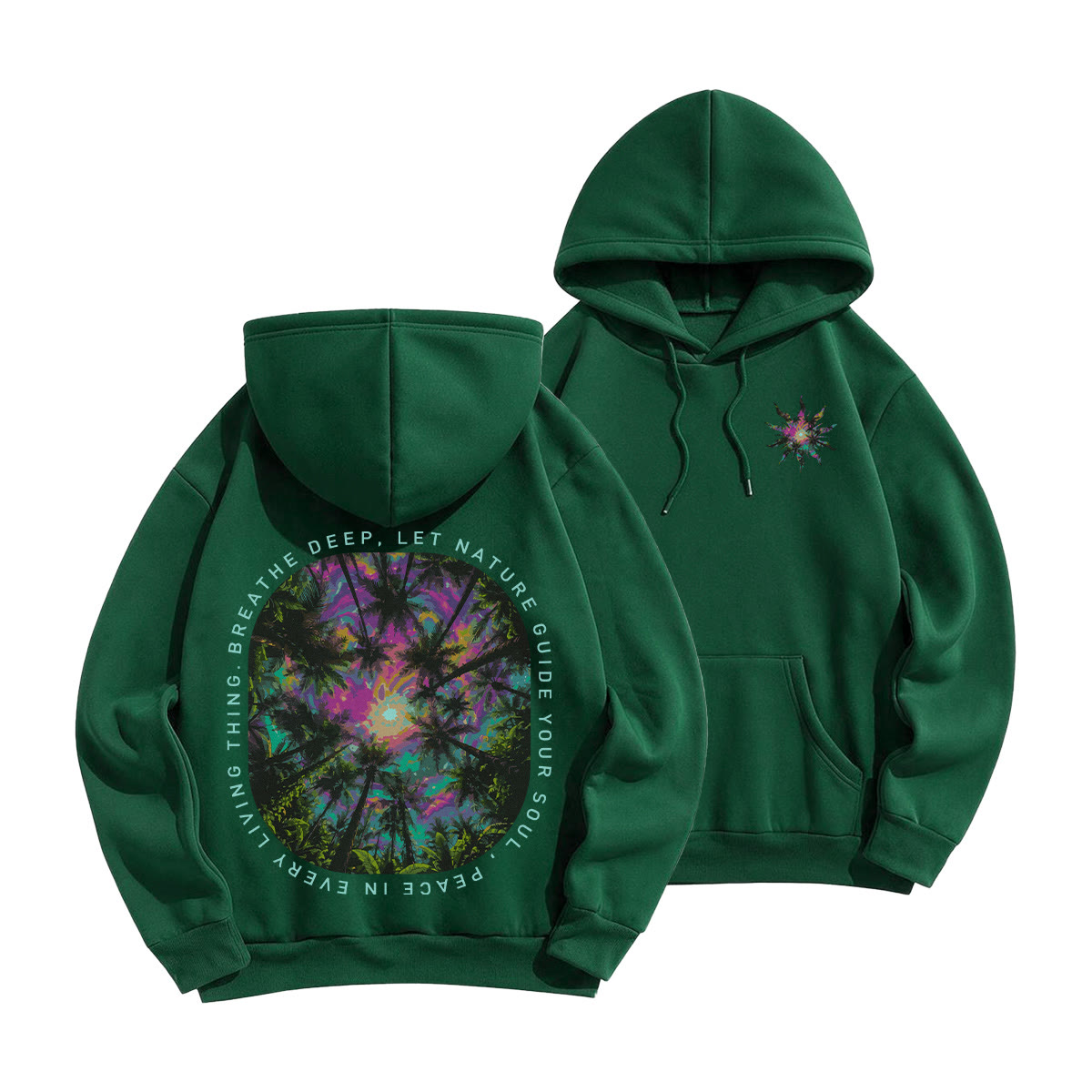 Rubbyoo Let Nature Guide Your Soul Unisex Hoodie  - Green - 2XL - image 19