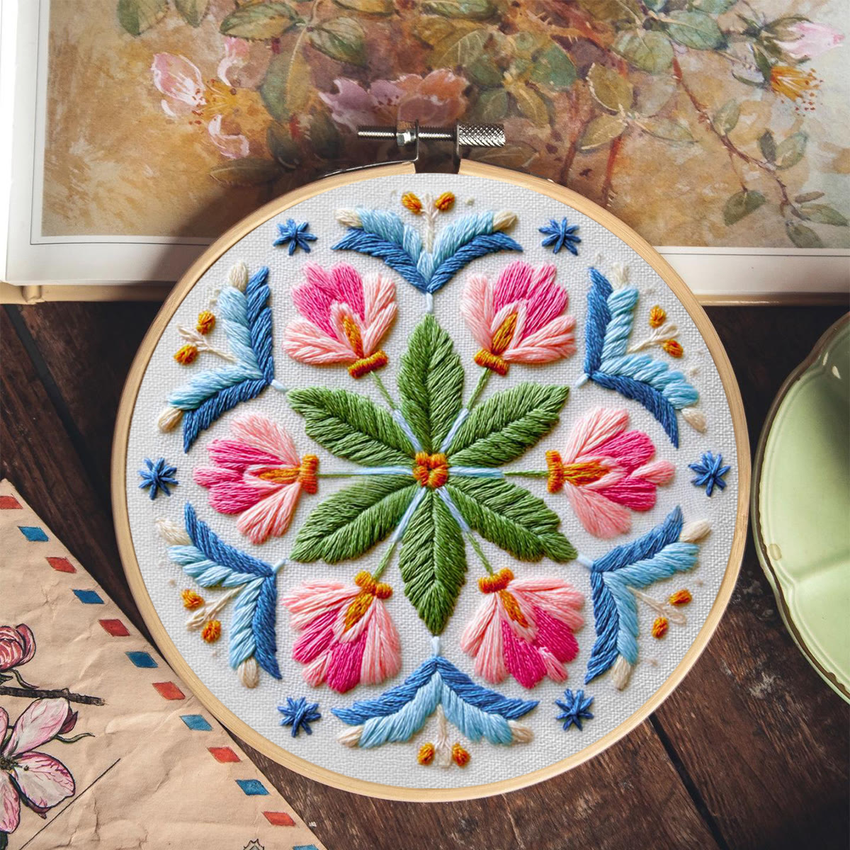 Rubbyoo Embroidery Kit - Floral Mandala | Easy Stitch Art | Perfect Craft For Diy Beginner  - image 10
