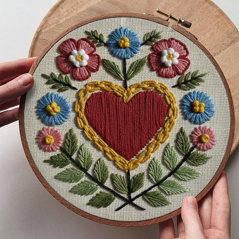 Rubbyoo Embroidery Kit - Charming Heart | Diy Handmade Craft | Nice Gifts For Mom - image 9