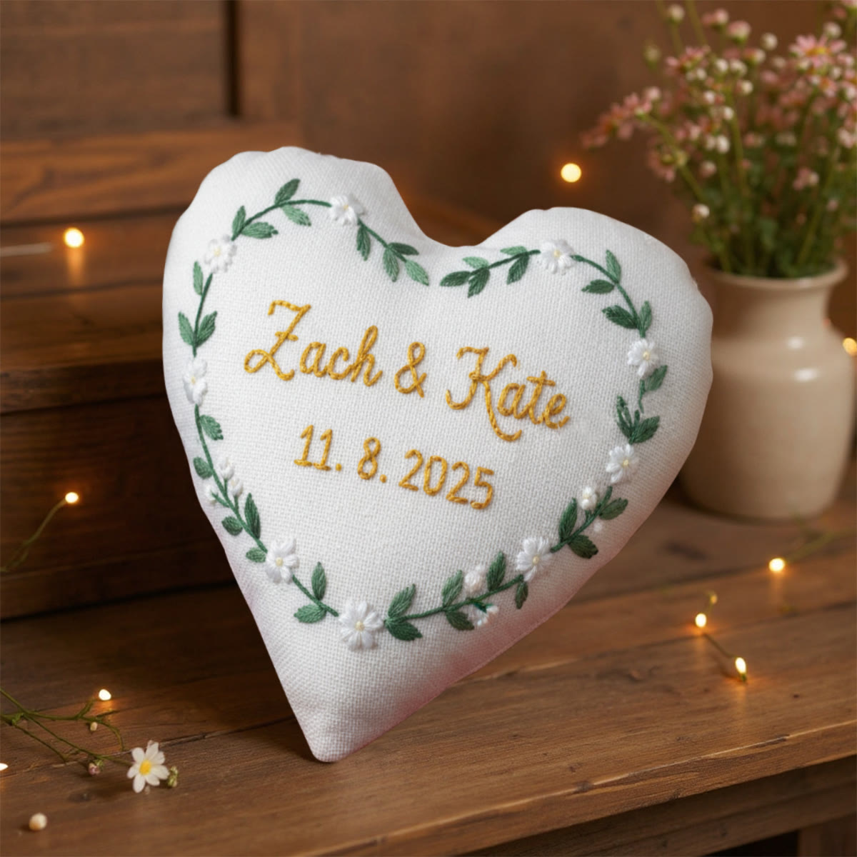 Rubbyoo Heart Embroidery Kit - Zach Kate White Blossom Wreath | Elegant Ornament Piece | Top Gifting Selection - image 6