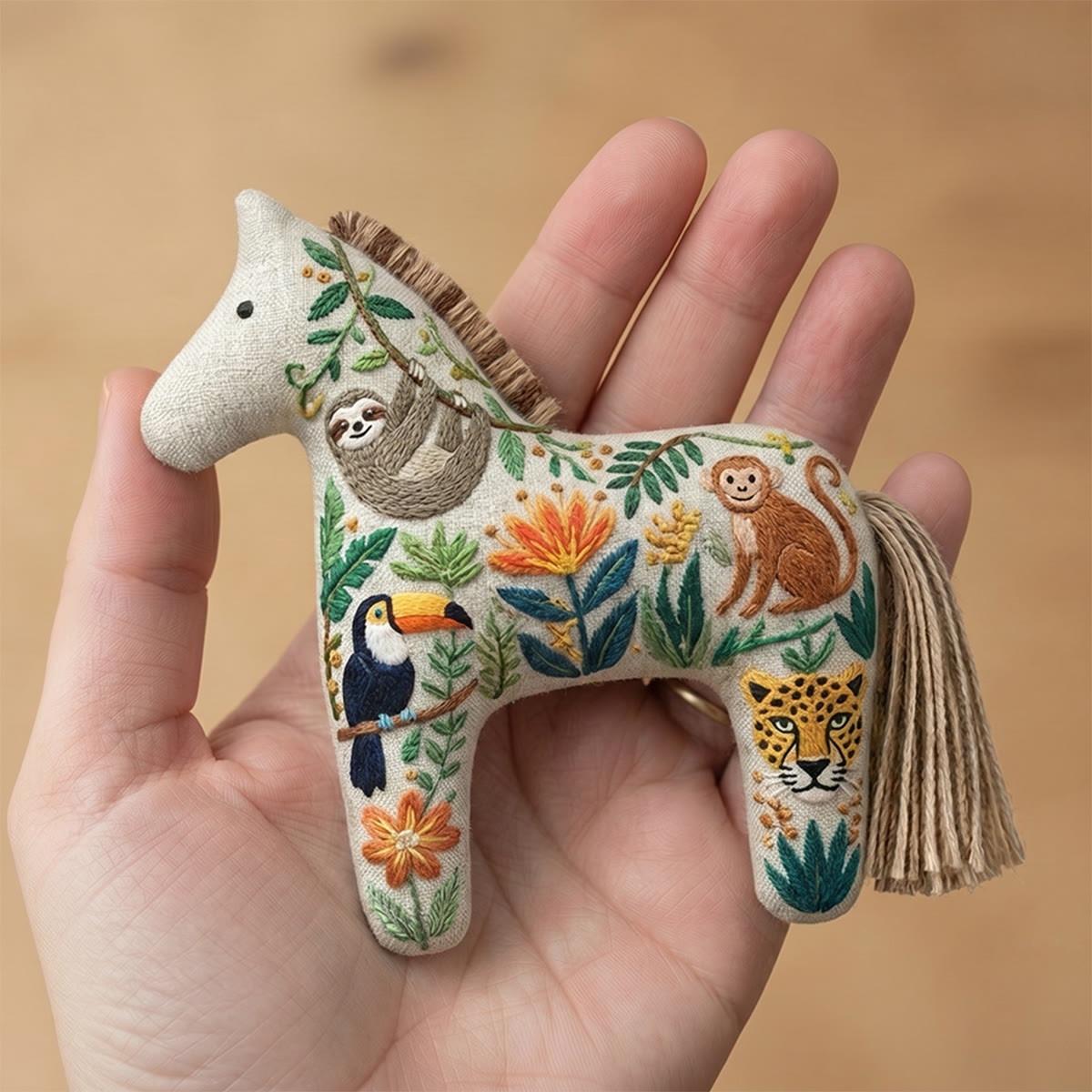 Rubbyoo Dala Horse Embroidery Kit - Jungle Animals | Unique Artisan Gift | Kids Room Ornament - image 6