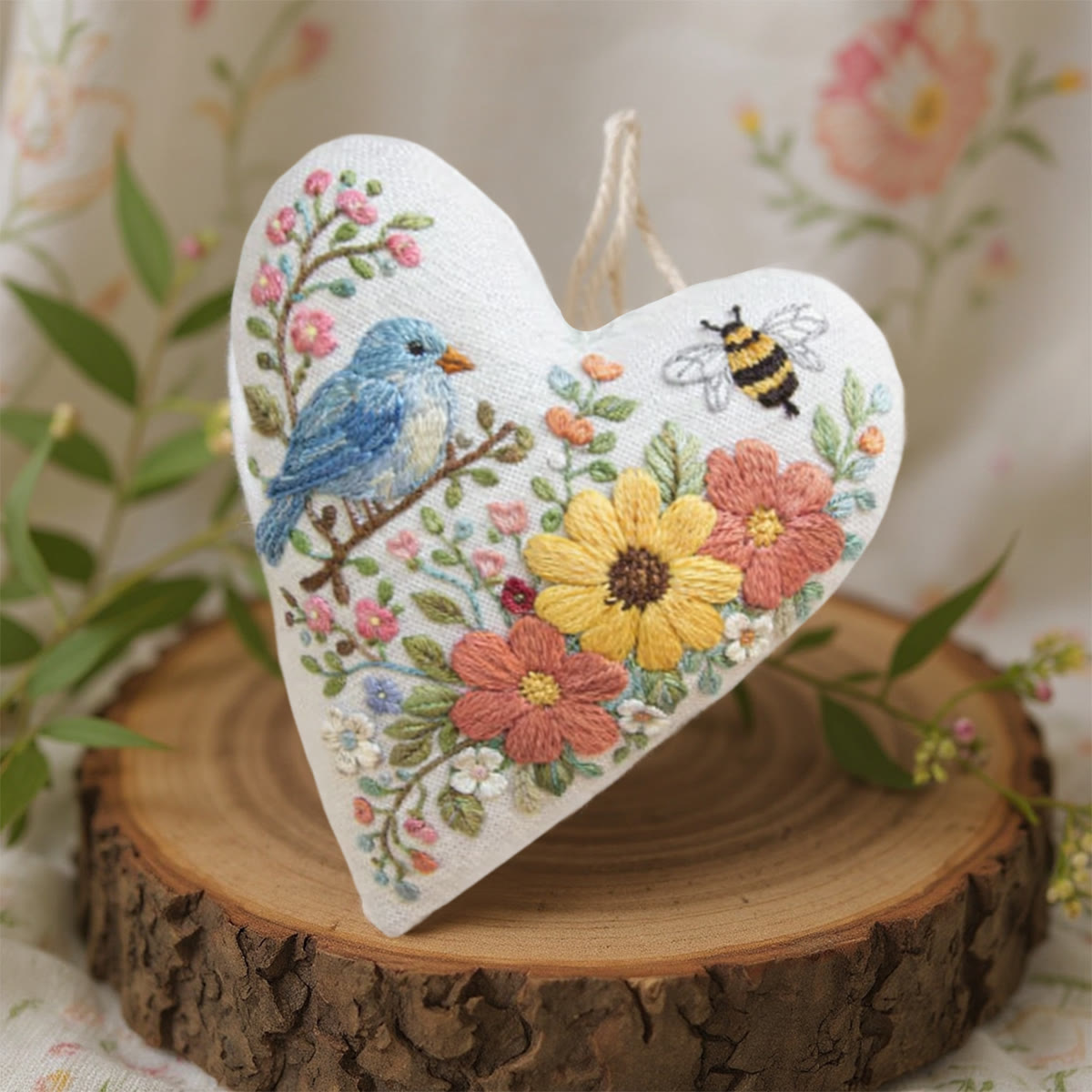 Rubbyoo Heart Embroidery Kit - Vibrant Spring | Handmade Needle Art | Gift For Diy Crafters - image 6