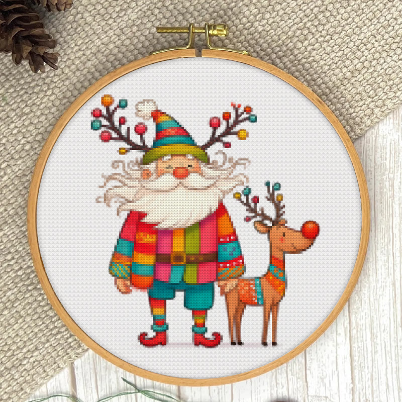  Cross Stitch Kit - Santa Claus And Elk | Christmas Needle Artwork | Christmas Decorative Handicraft - image 6