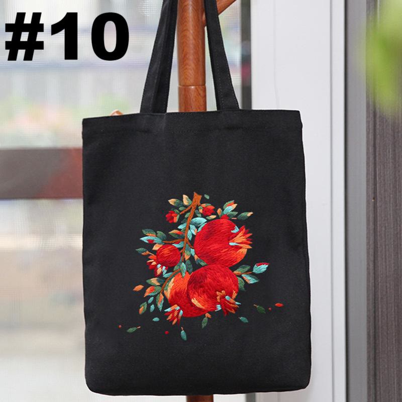 Embroidery Black Canvas Tote Bag Kits | Fashion Bags For Birthday Gifts | Handmake Unique Craft - #10 - image 11
