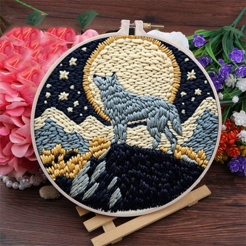 Wolf And Moon Punch Needle Kit - Unique Needle Artwork | Perfect Wall Hanging - image 7