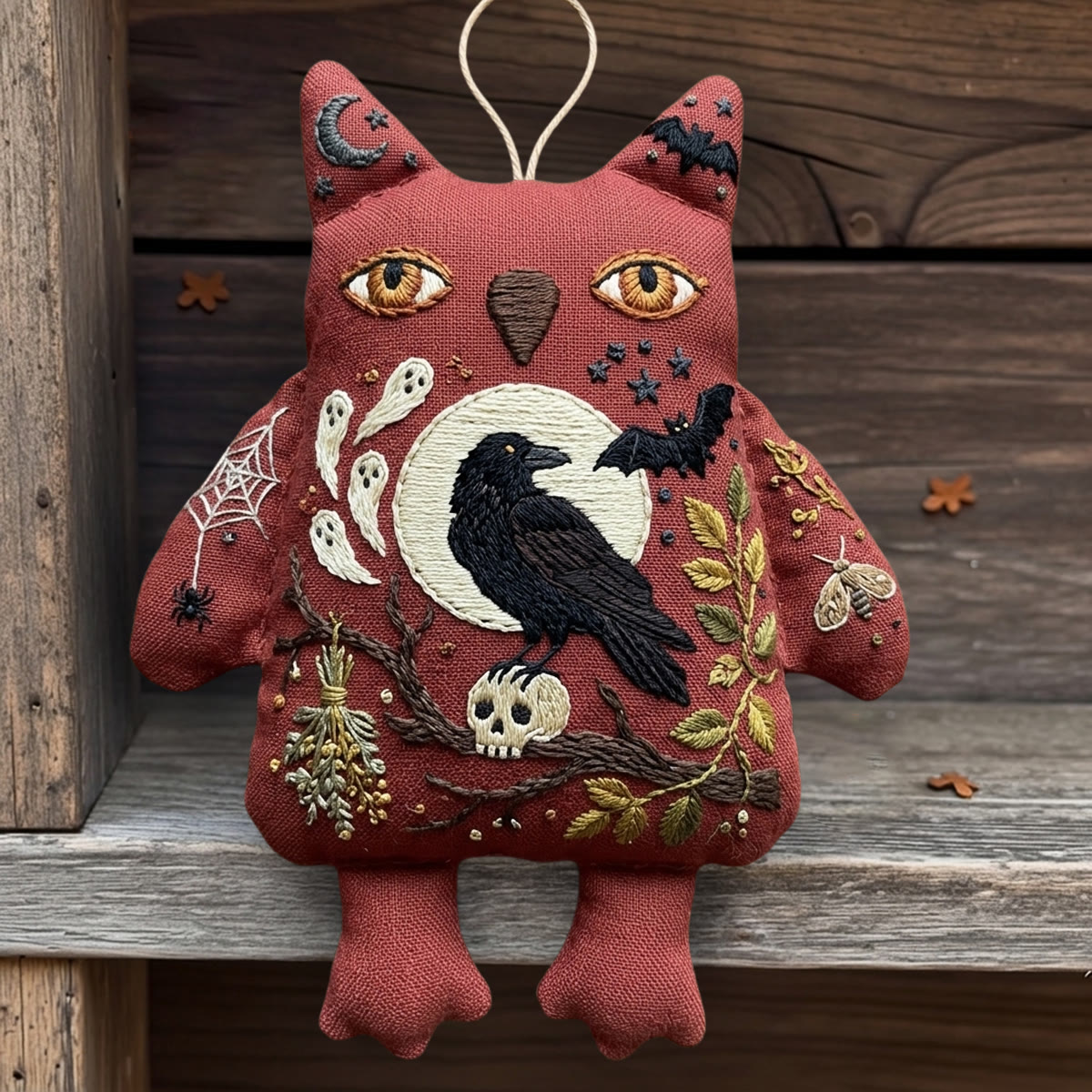 Rubbyoo Owl Embroidery Kit -  Raven Under The Full Moon | Ideal Halloween Gift For Goth Lovers | Witchcore Spooky Night Design - image 7