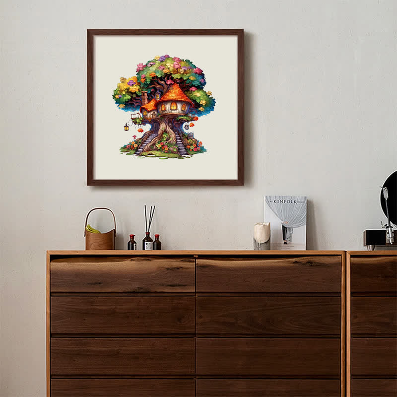 Rubbyoo Mushroom home - Wooden Jigsaw Puzzle