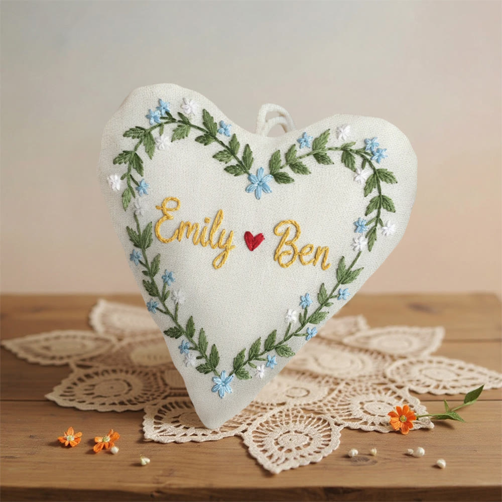 Rubbyoo Heart Embroidery Kit - Custom Dual Name With Heart Accent | Exquisite Pendant | Intimate Gifting Selection - image 5