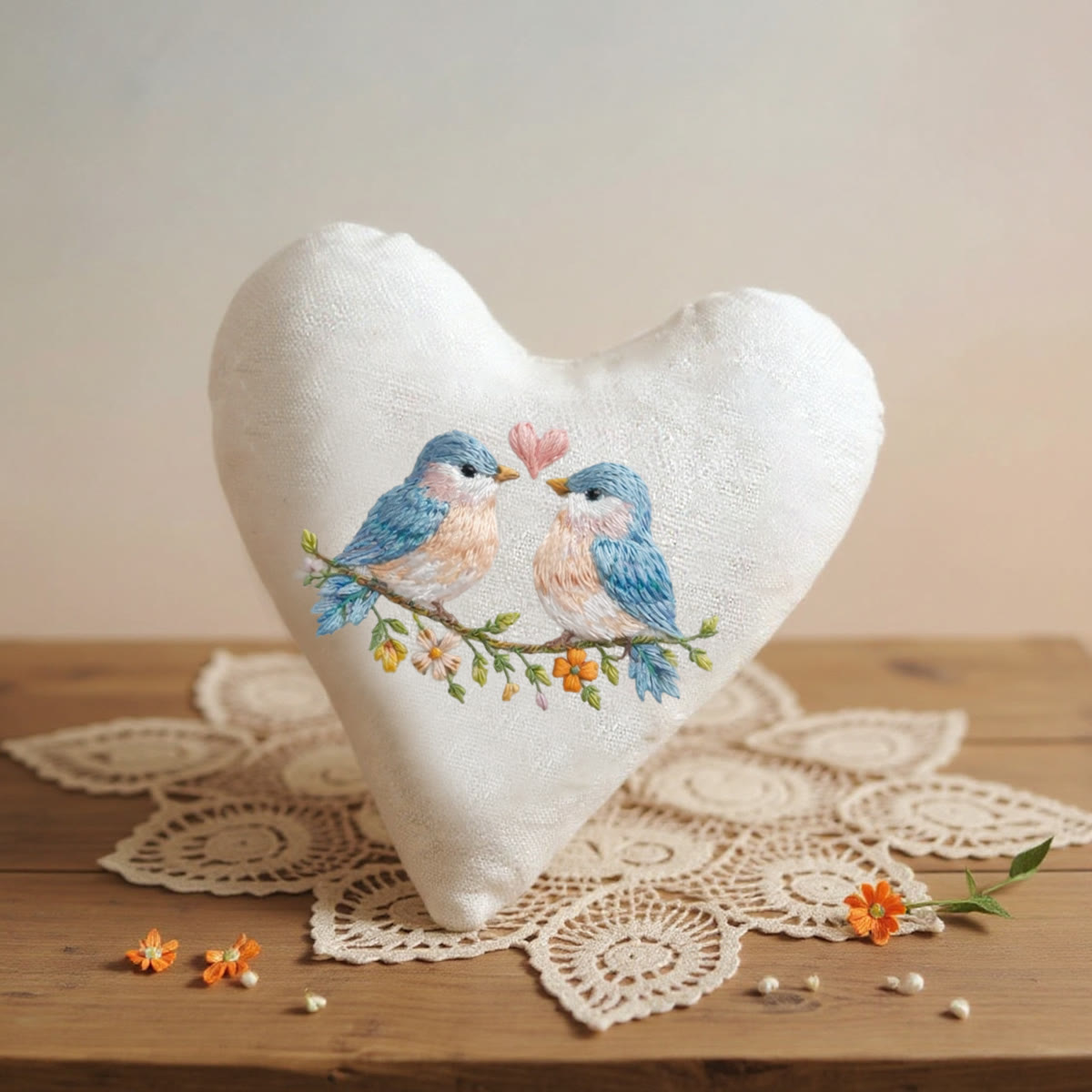 Rubbyoo Heart Embroidery Kit - Twin Birds Heart | Cute Hanging Ornament | Beginner-friendly Diy - image 7