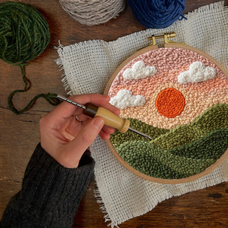 Hillside Sunrise Punch Needle Kit - Serene Diy | Atmospheric Home Piece - image 6