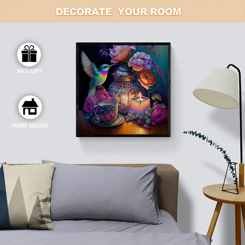 Mystical Hummingbird Tea Party - Wooden Jigsaw Puzzle