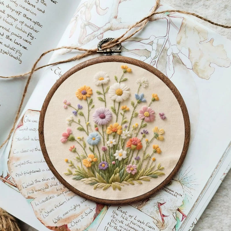 Rubbyoo Embroidery Kit - Bouquet Of Colorful Wildflowers | Beginner Embroidered | Great Gift For Her - image 6