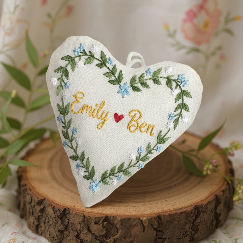 Rubbyoo Heart Embroidery Kit - Custom Dual Name With Heart Accent | Exquisite Pendant | Intimate Gifting Selection - image 4