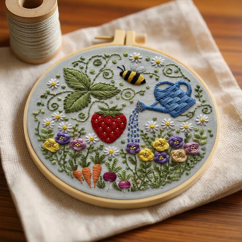 Rubbyoo Embroidery Kit - Vibrant Garden | Diy Stitch Hoop Art | Unique Decorative Craft  - image 3