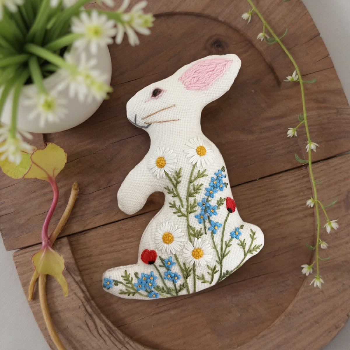Rubbyoo Rabbit Embroidery Kit - Wildflowers | Beautiful Flower Art | Special Holiday Craft - image 7