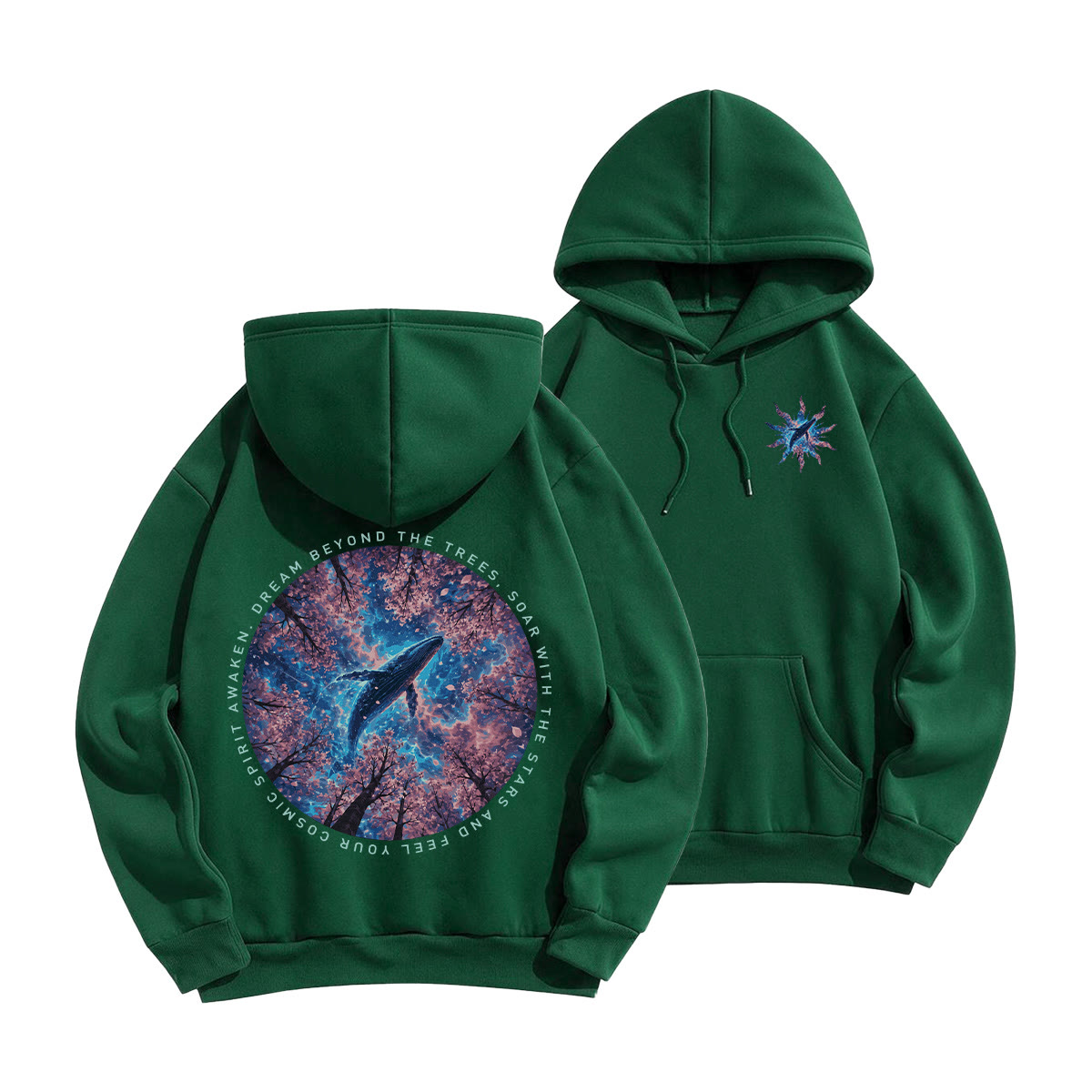 Rubbyoo Soar With The Stars Unisex Hoodie - Green - 2XL - image 19