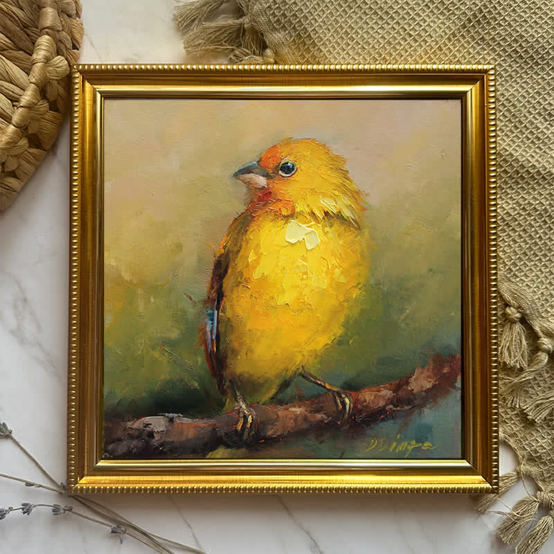 Rubbyoo Yellow Saffron Finch Bird - Wooden Jigsaw Puzzle