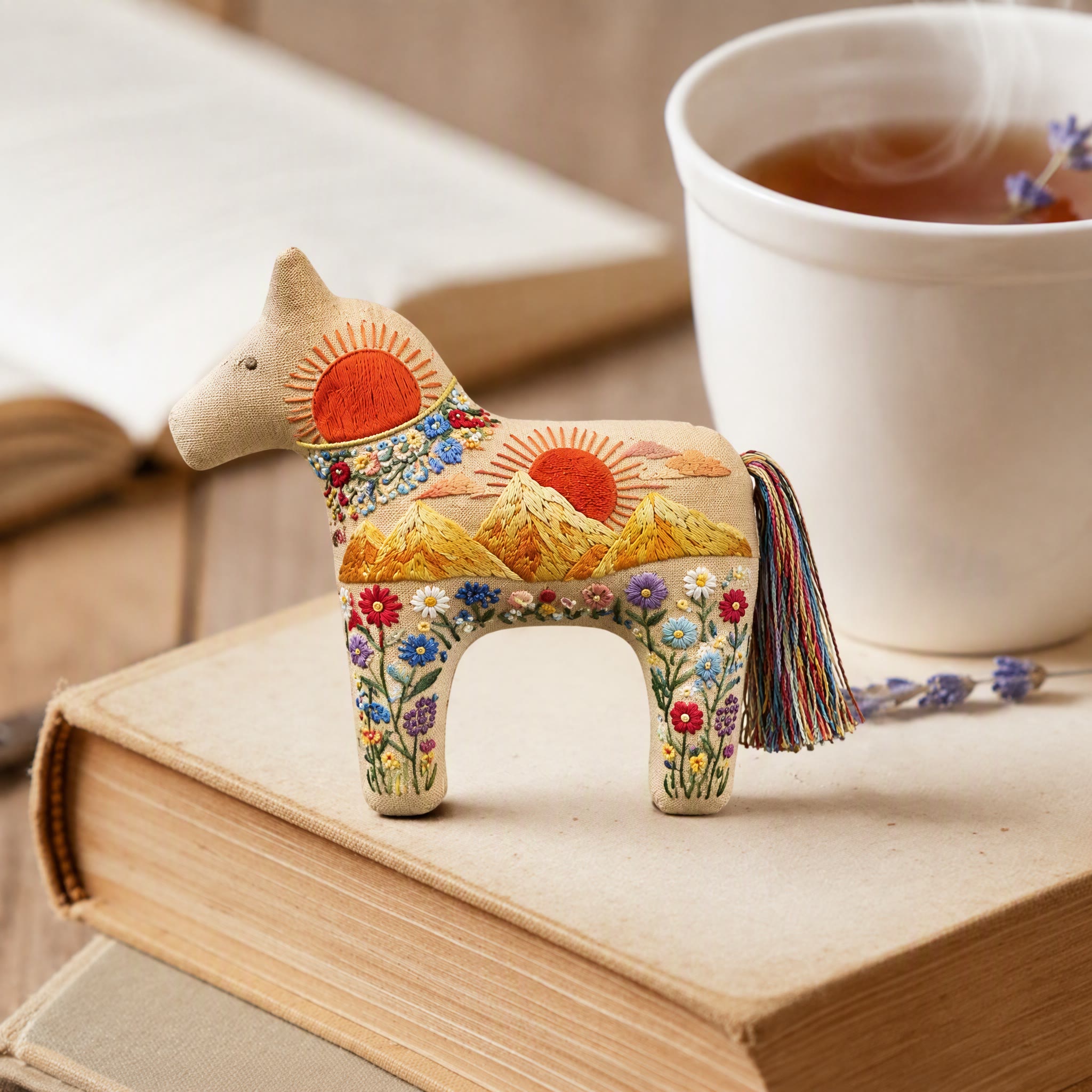 Rubbyoo Dala Horse Embroidery Kit - Sunrise Valley | Nature Inspired Diy Craft | Nordic Cozy Nursery Room Decor - image 5