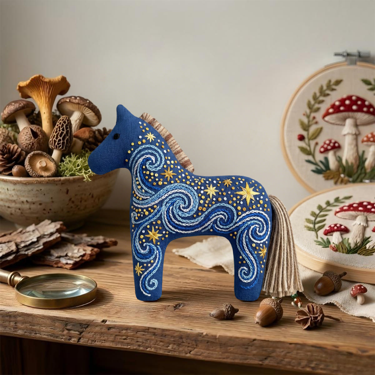 Rubbyoo Dala Horse Embroidery Kit - Swirling Galaxy Pattern | Unique Gift For Friend | Witchy Celestial Decor - image 4
