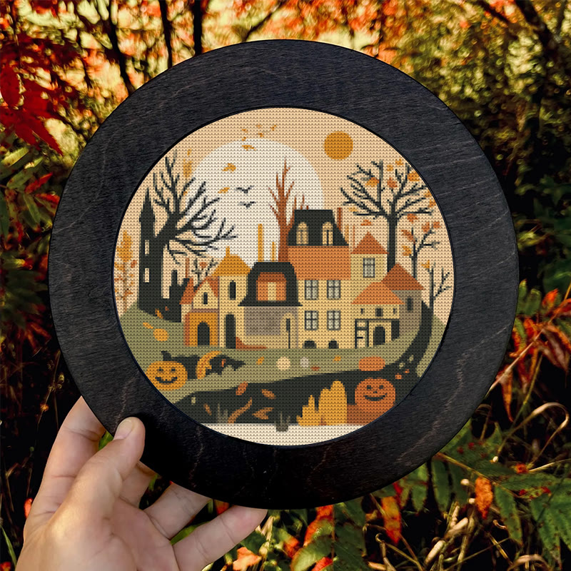  Cross Stitch Kit - Halloween Haunted House | Diy Holiday Ornament | Autumn Town Handicraft  - image 9