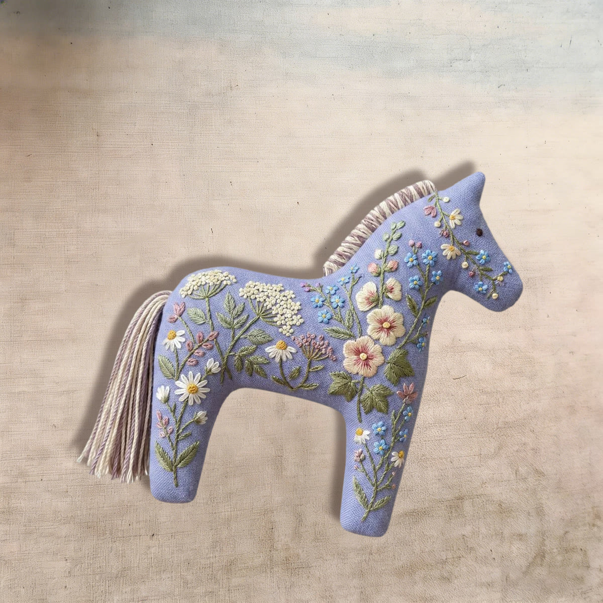 Rubbyoo Dala Horse Embroidery Kit - Daisy And Wildflower | Shabby Chic Gift For Her | Nursery Hanging Decor - image 9