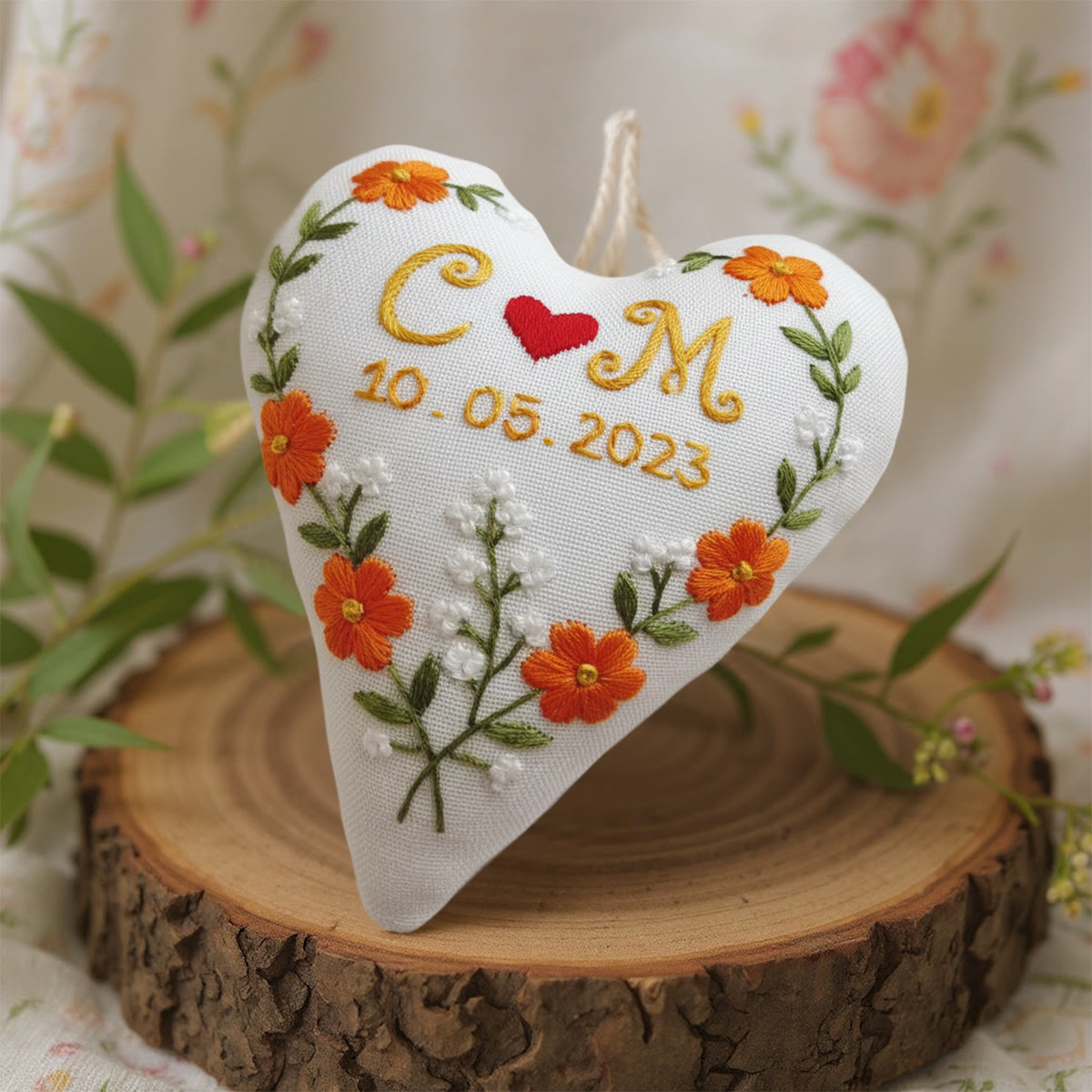 Rubbyoo Heart Embroidery Kit - Romantic Flower | Handmade Set For Beginners | Diy Home Decoration - image 6