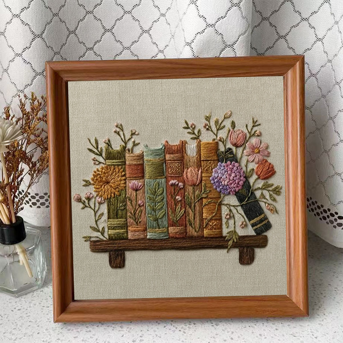 Rubbyoo Embroidery Kit - Garden Of Books | Perfect Keepsake For Book Lovers | Unique Reading Hobby Handicraft - Embroidery Kit Plus An Extra Frame - image 9
