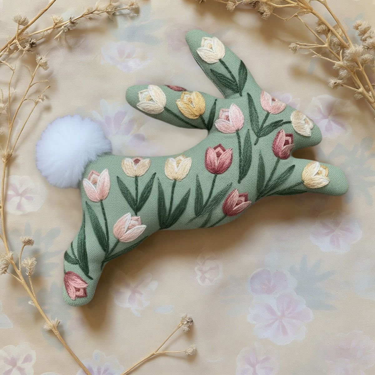 Rubbyoo Rabbit Embroidery Kit - Vibrant Tulips | Colorful Flower Craft | Special Handmade Gift For Mom - image 5