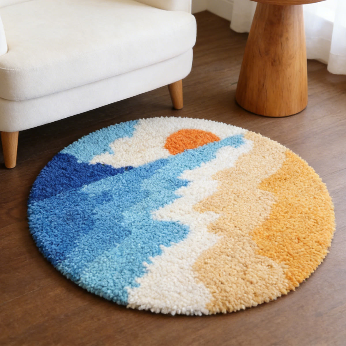 Rubbyoo Latch Hook Rug Kit - Beautiful Seaside | Handmade Colorful Mug | Full Kit For Starter - image 5