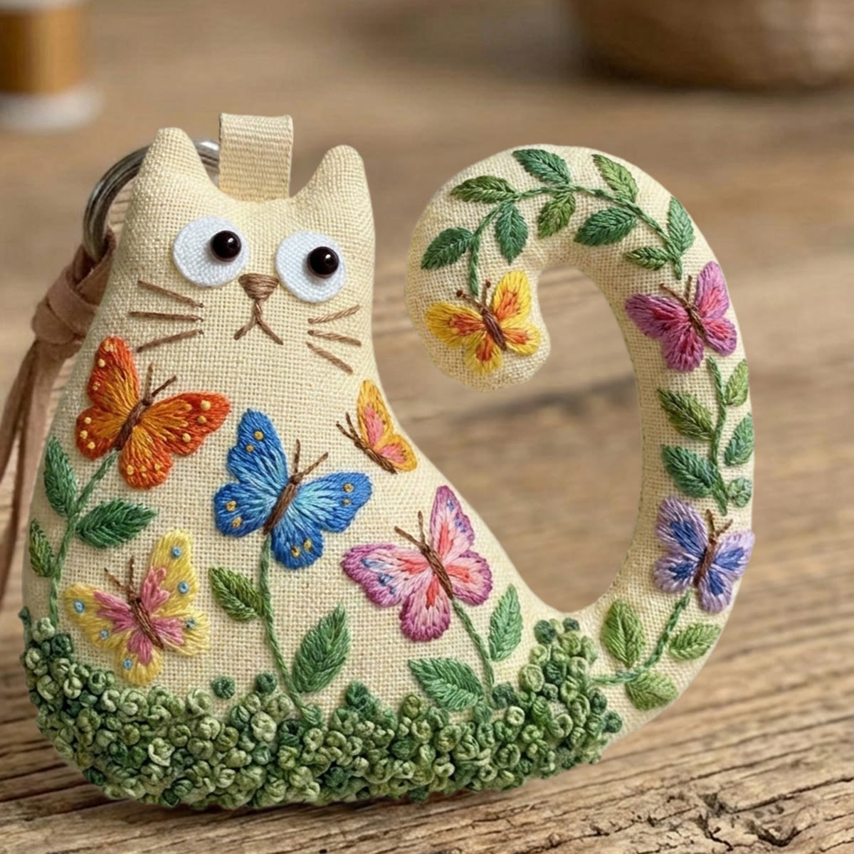 Rubbyoo Cat Embroidery Kit - Butterfly And Floral | Whimsical Gift For Her | Dreamy Nursery Decor - image 7