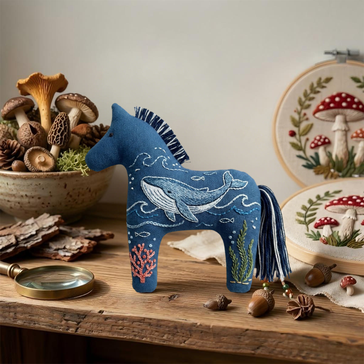 Rubbyoo Dala Horse Embroidery Kit - Blue Whale | Cute Birthday Gift For Kids | Restful Room Decor - image 3