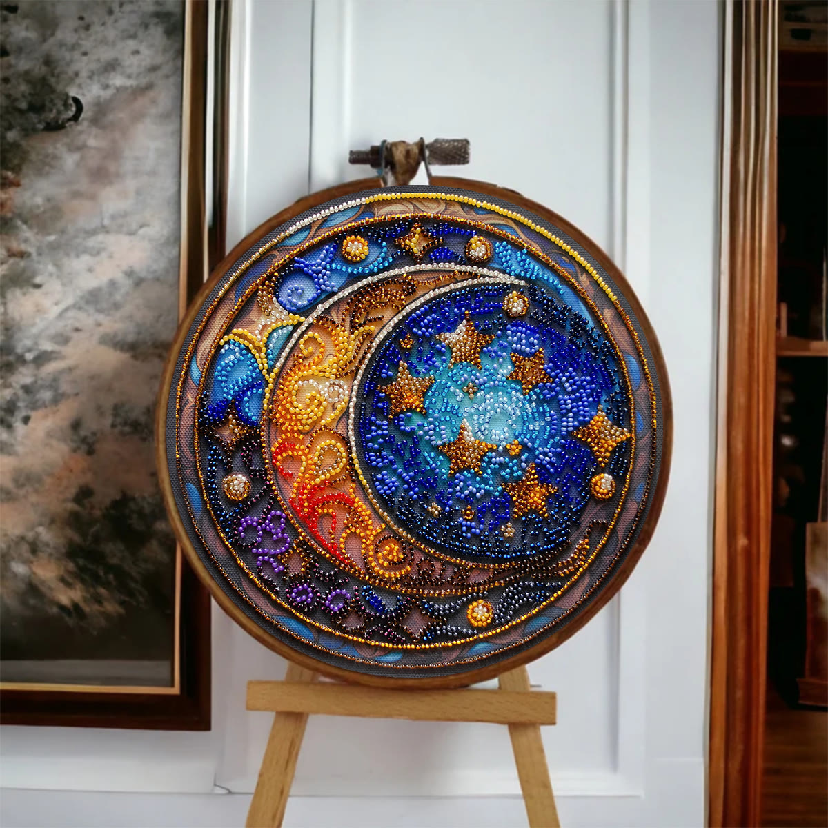 Rubbyoo Bead Embroidery Kit - Moom And Star | Diy Celestial Craft | Unique Celestial Art - image 6