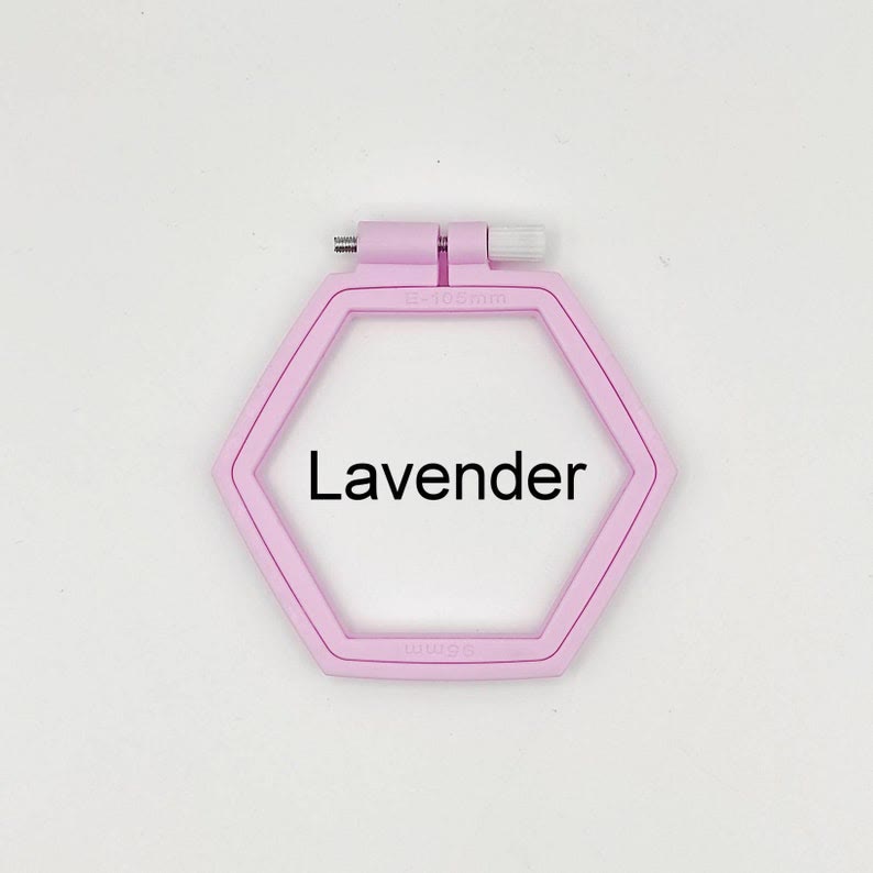 Small Hexagon Embroidery Plastic  Hoop - Colourful Stitch Frames | Perfect Frame For Stitchwork - Lavender - 2pcs - image 8