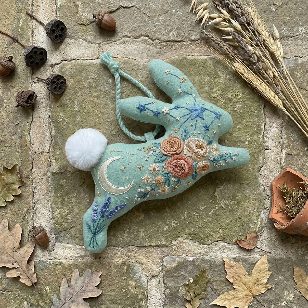 Rubbyoo Rabbit Embroidery Kit - Moonlit Bloom |  Exquisite Antique Floral Decor | All-inclusive Textile Ornament - image 6