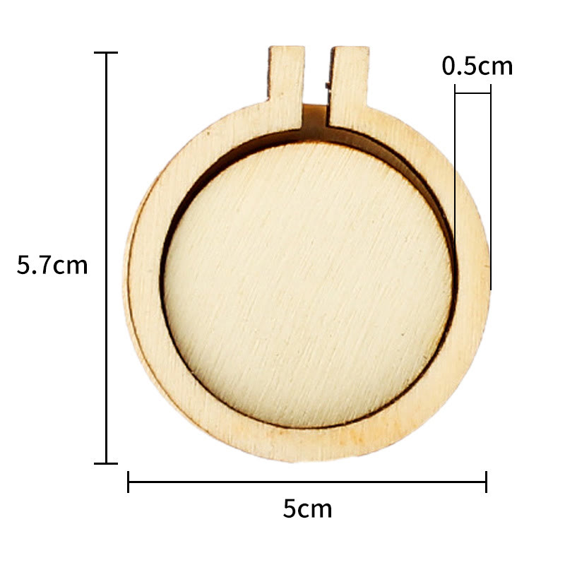 Embroidery Mini Wooden Hoops | Cross Stitch Frame | Diy Sewing Accessories - Round-B ( 5.7*5cm) - 10pcs - image 11