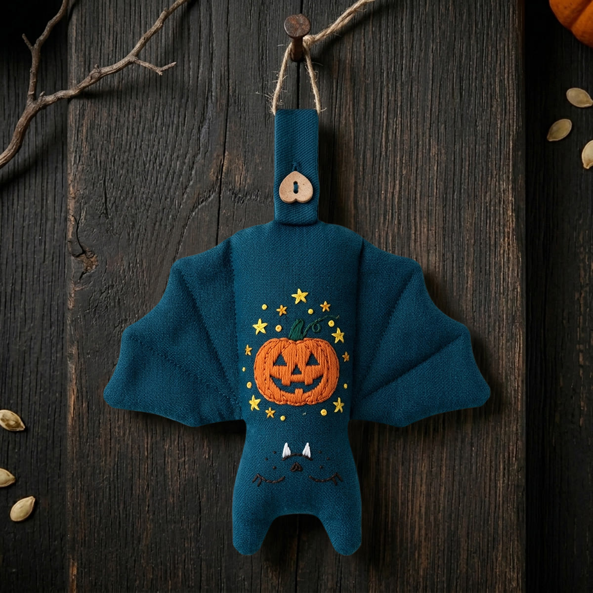 Rubbyoo Bat Embroidery Kit - Jack-o'-Lantern | Spooky Cute Gift | Halloween Tree Ornament - image 8