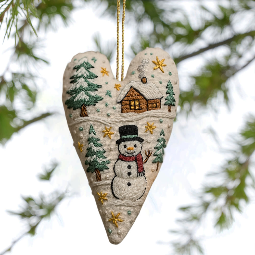 Rubbyoo Heart Embroidery Kit - Christmas Snowman | Winter Handmade Art | Diy Christmas Gift - image 8