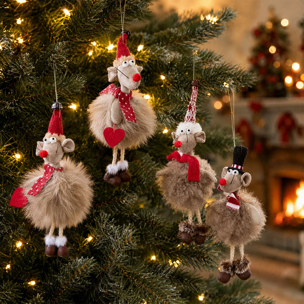 Rubbyoo Cute Mouse Plush Ornament  - Xmas Tree Hanging Decor | Handcrafted Christmas Party Accent - image 2