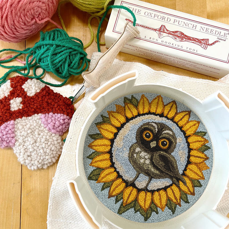  Sunflower Owl Punch Needle Kit - Floral Handmade Art | Creative Home Decor - image 9