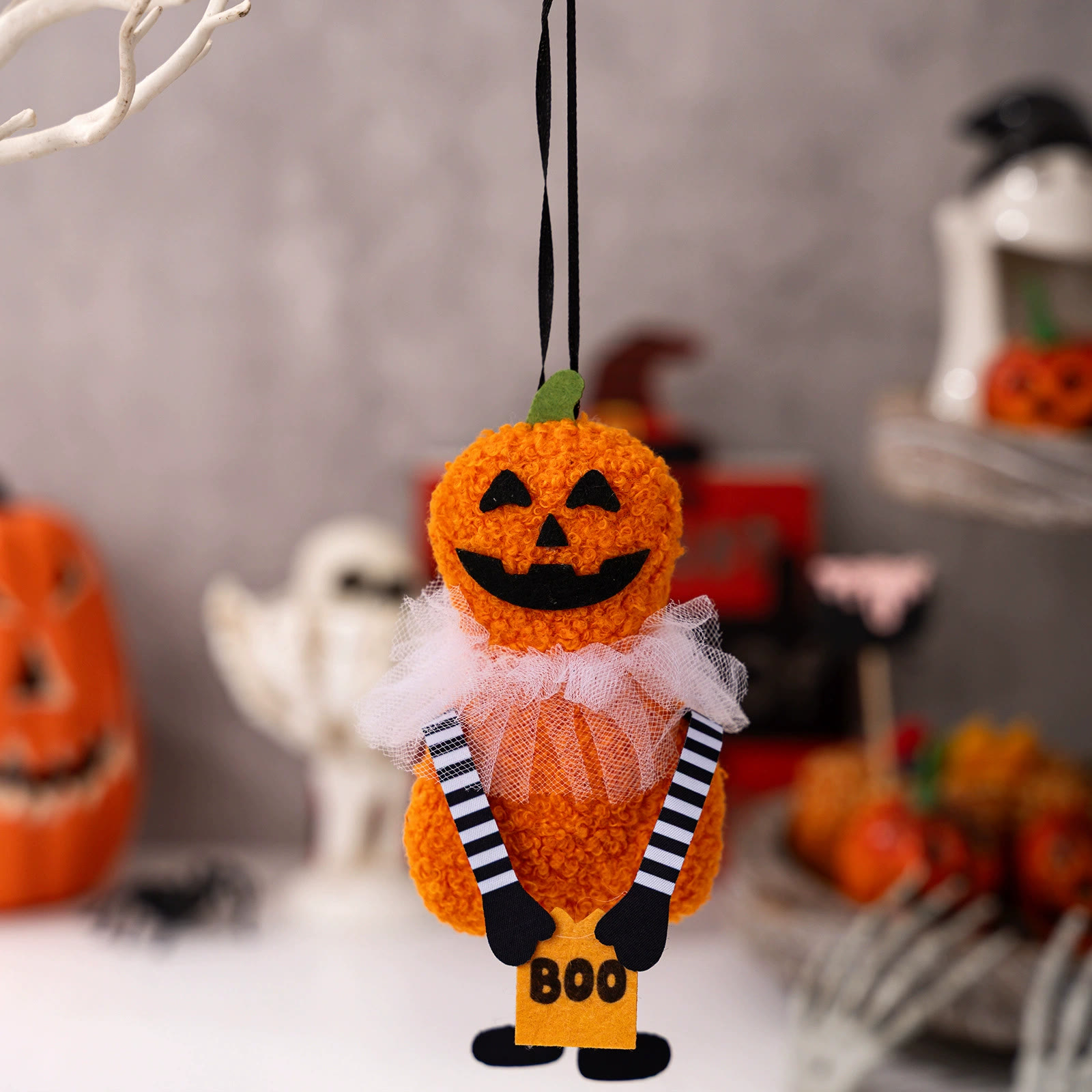 Rubbyoo 4pcs Halloween Hanging Ornaments - Spooky Day | Decorative Hanging Pendant | Unique Autumn Art Craft   - Pumpkin - image 6