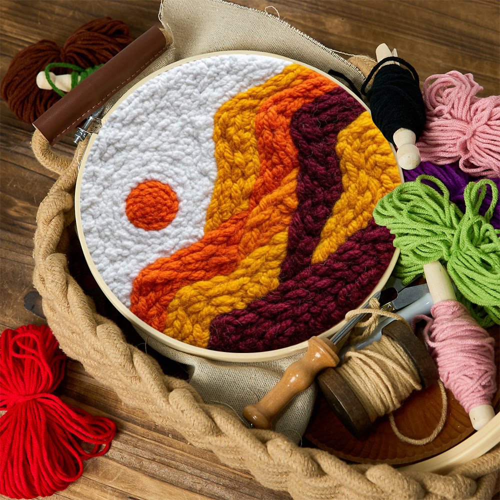 Mountain Sunset Punch Needle Kit - Diy Landscape Handicraft | Perfect For Home Decor - image 5